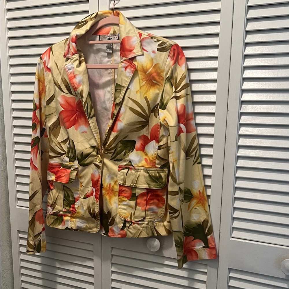 # 0829+ Caribbean Joe Multicolor Floral Blazer - Picture 1 of 10
